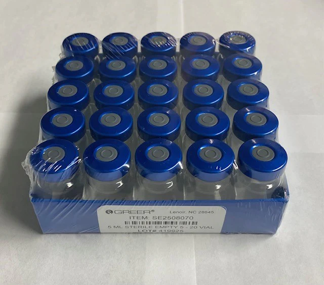 20mm Sterile, Empty, Clear, Glass Vials, Greer - Image 3