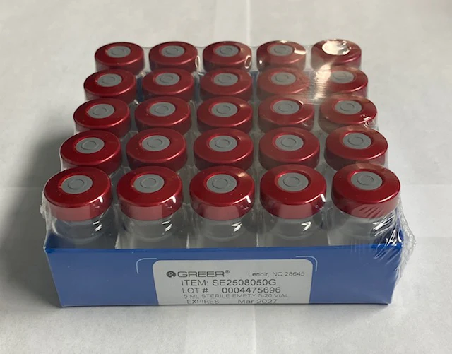 20mm Sterile, Empty, Clear, Glass Vials, Greer - Image 4