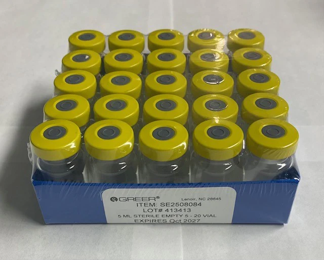 20mm Sterile, Empty, Clear, Glass Vials, Greer - Image 5