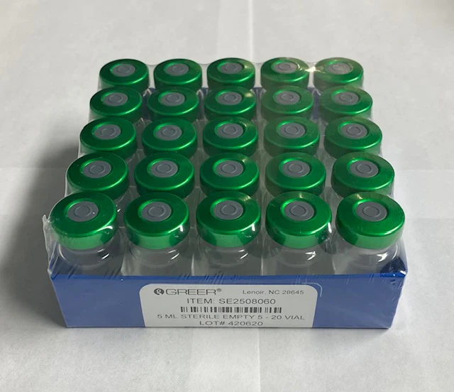 20mm Sterile, Empty, Clear, Glass Vials, Greer - Image 6