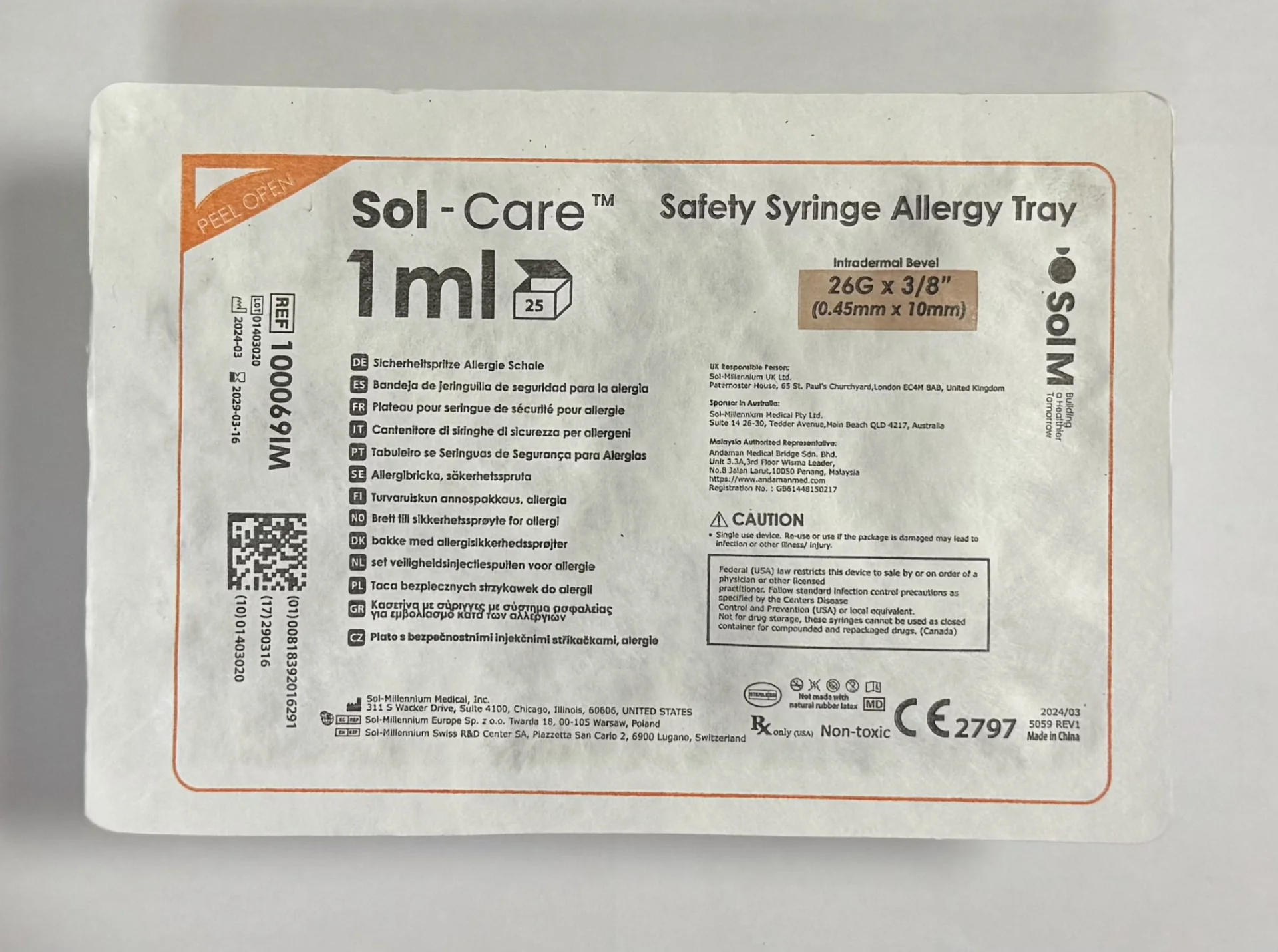 Safety Allergy Vaccination Trays - Sol Millennium - Image 3
